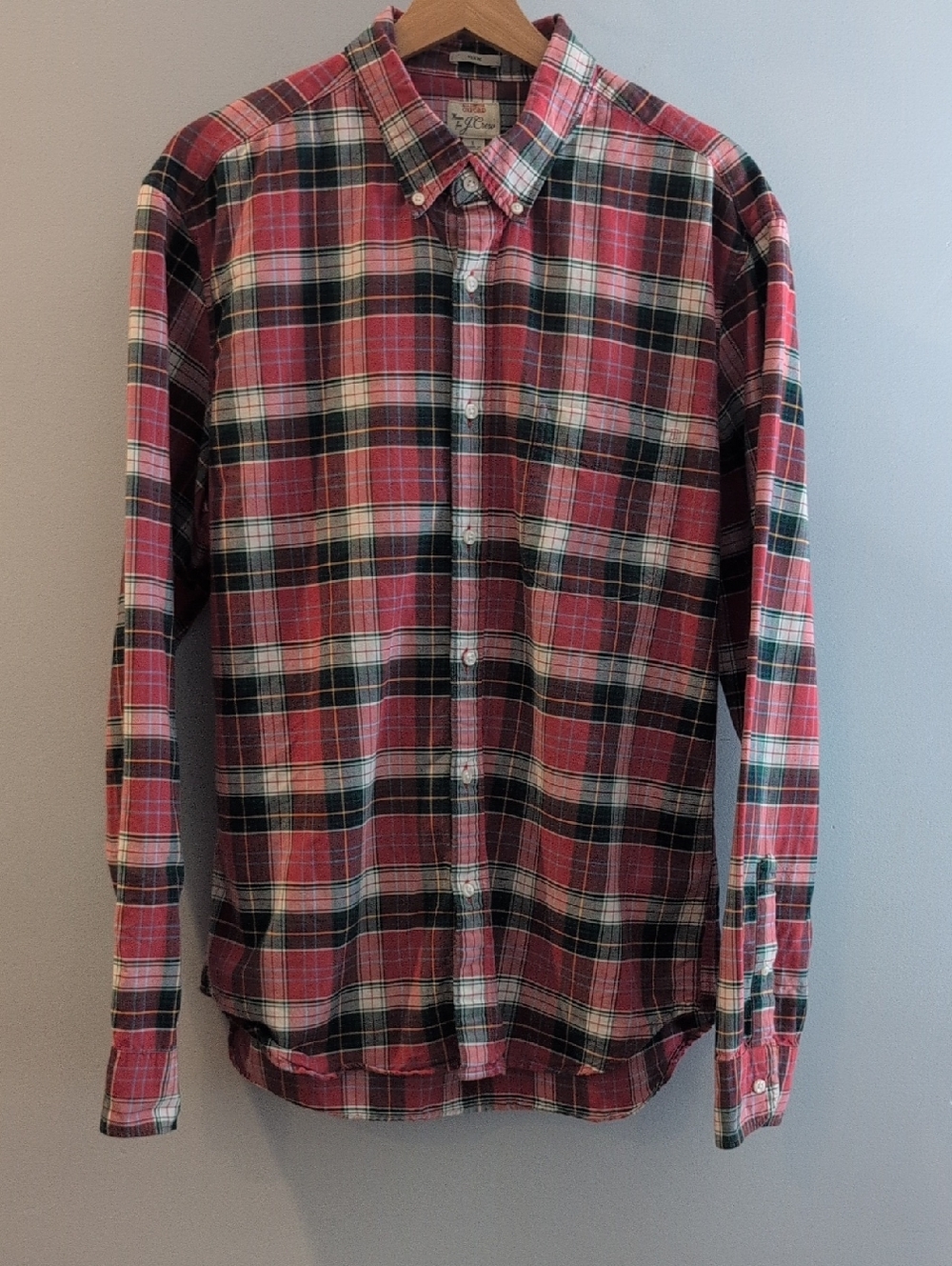 J. Crew Men's Large Slim Fit All Cotton Oxford Button Down Shirt Style #G7427